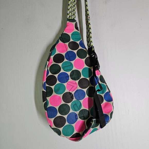 Kavu Sling Backpack Canvas Polka Dot Neon Pink‎ Blue Grey Teal - Picture 4 of 8